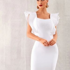 Adyce Exaggerate White Dress